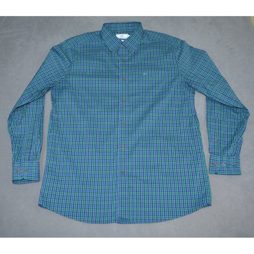 Southern Tide Coastal Passage Gingham Plaid Shirt Large Performance Stretch